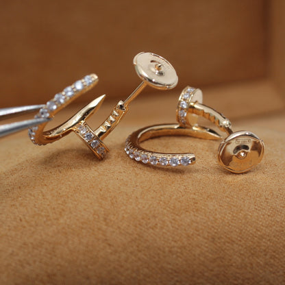 [：Polaidi Jewelry]JUSTE EARRINGS 12.75MM PINK GOLD DIAMOND