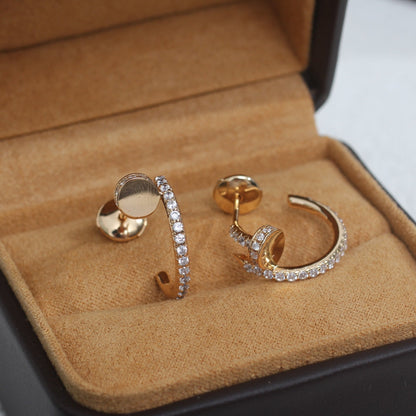 [：Polaidi Jewelry]JUSTE EARRINGS 12.75MM PINK GOLD DIAMOND