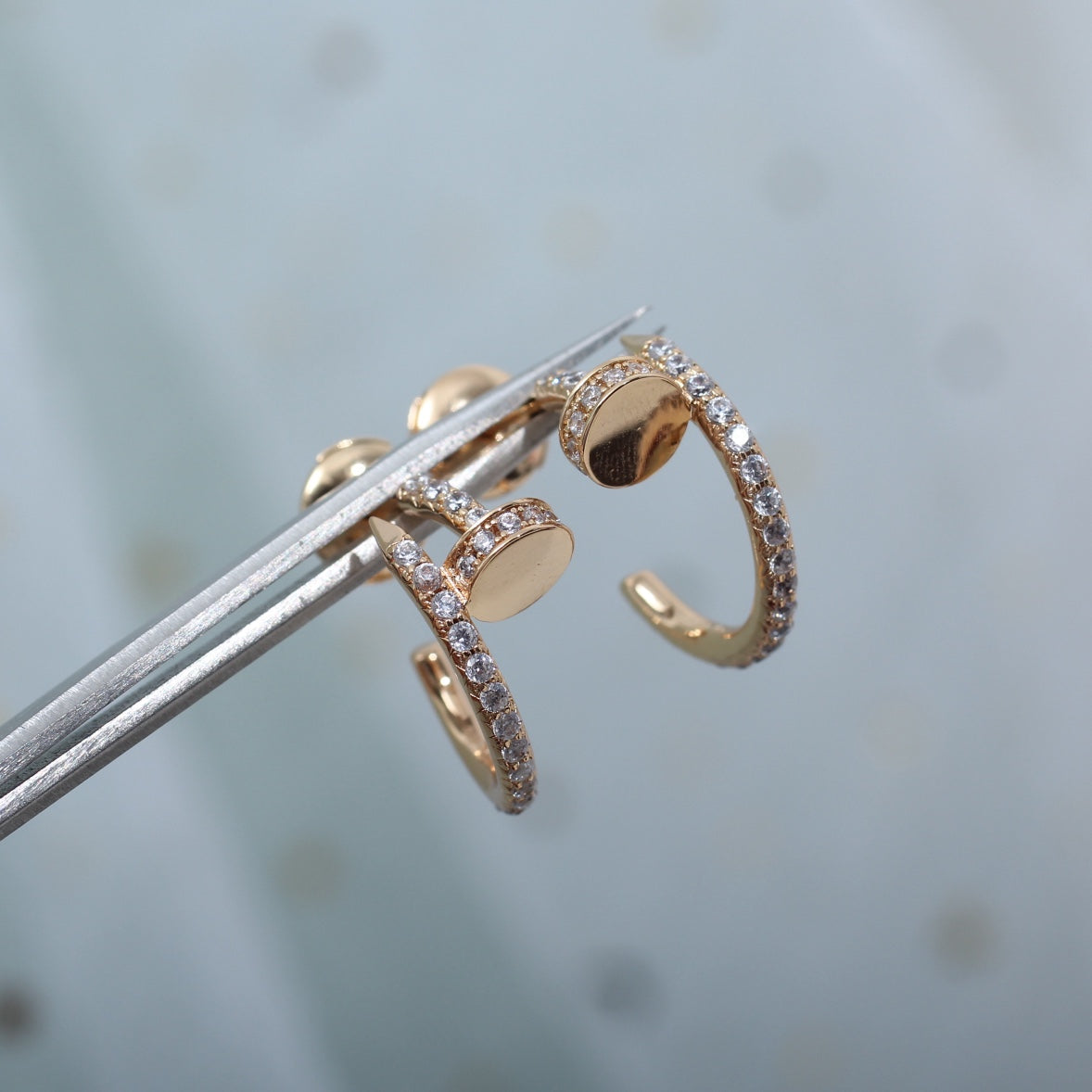 [：Polaidi Jewelry]JUSTE EARRINGS 12.75MM PINK GOLD DIAMOND
