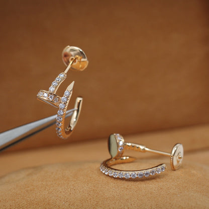 [Polaidi Jewelry]JUSTE EARRINGS 12.75MM PINK GOLD DIAMOND