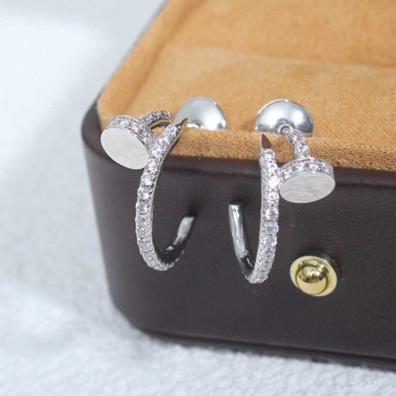 [Polaidi Jewelry]JUSTE EARRINGS 12.75MM SILVER DIAMOND