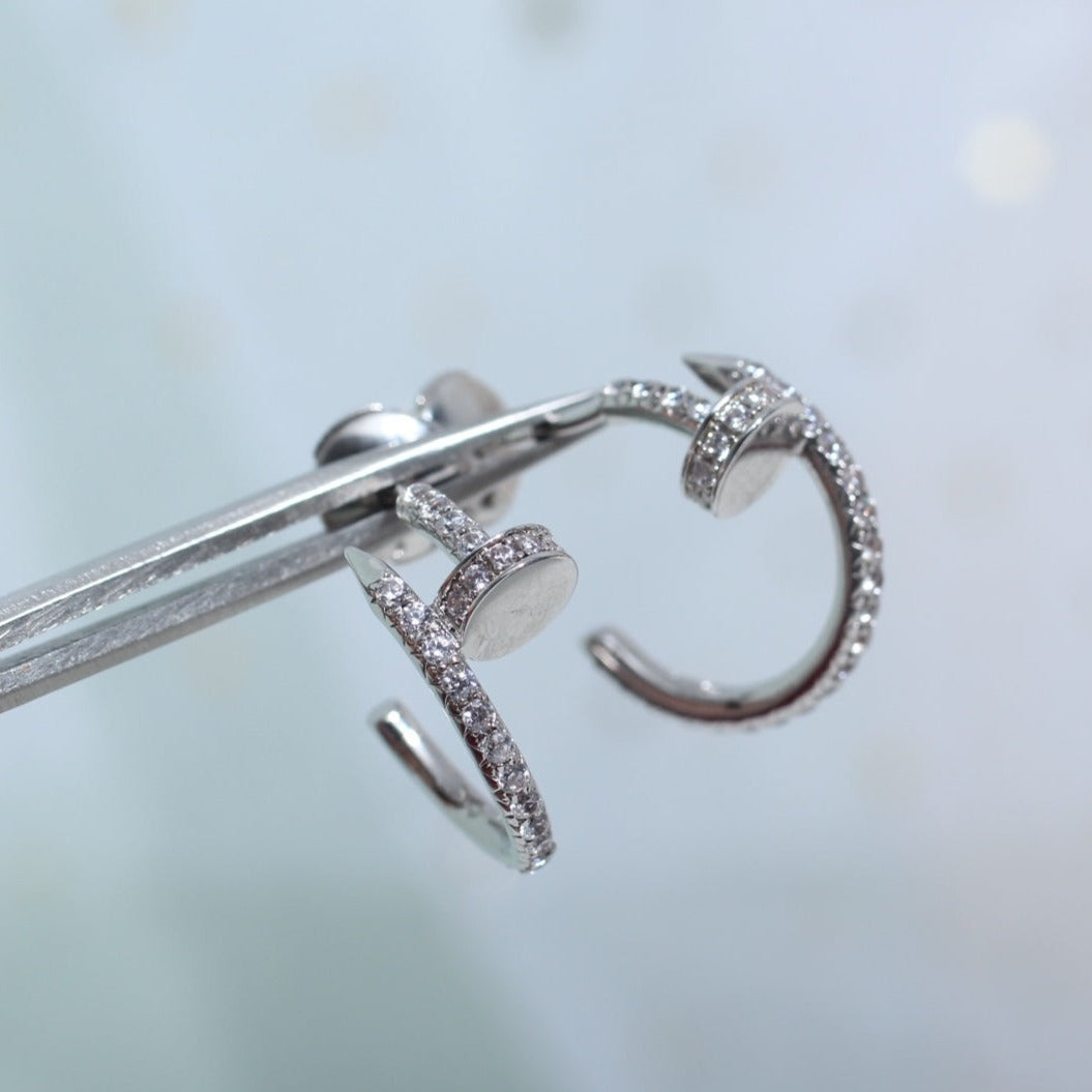[：Polaidi Jewelry]JUSTE EARRINGS 12.75MM SILVER DIAMOND
