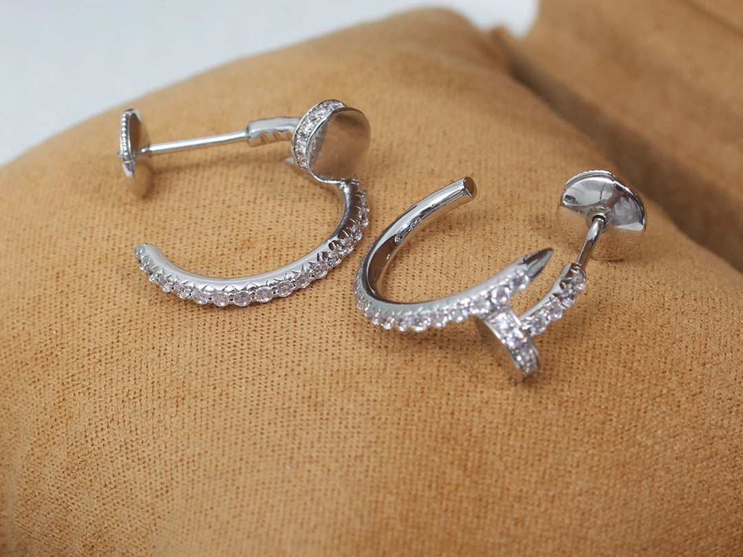 [：Polaidi Jewelry]JUSTE EARRINGS 12.75MM SILVER DIAMOND