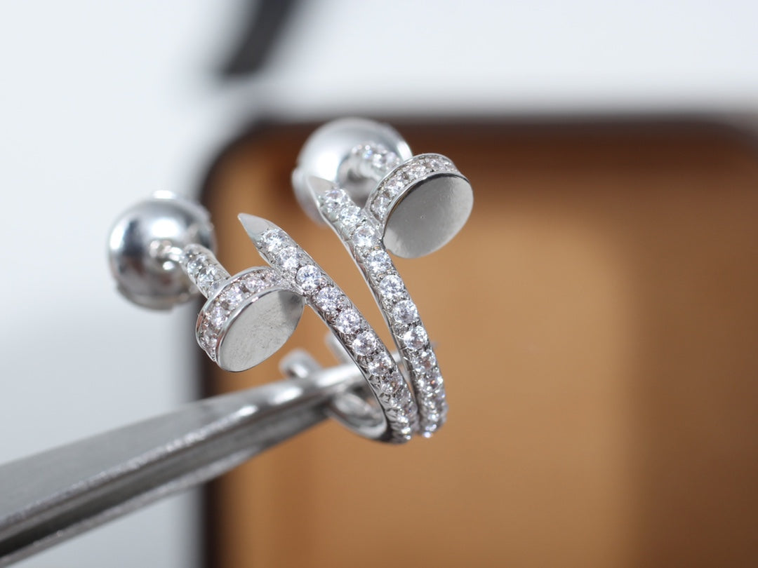 [：Polaidi Jewelry]JUSTE EARRINGS 12.75MM SILVER DIAMOND