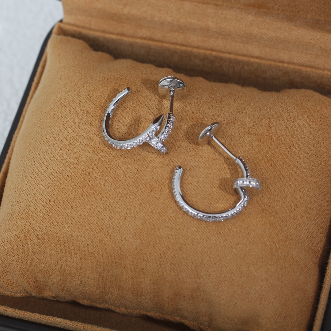 [Polaidi Jewelry]JUSTE EARRINGS 12.75MM SILVER DIAMOND