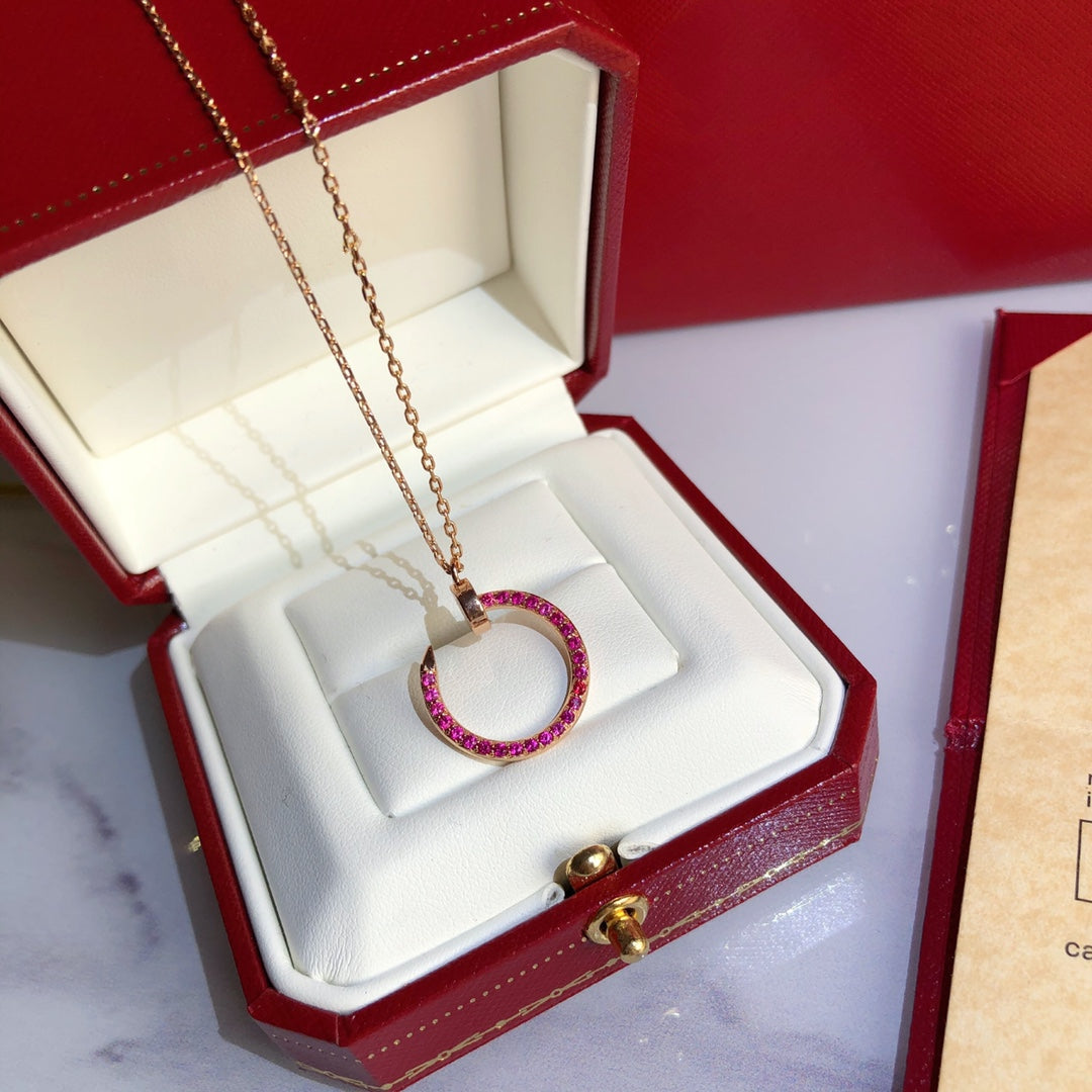[Polaidi Jewelry]JUSTE NECKLACE GOLD RED DIAMONDS