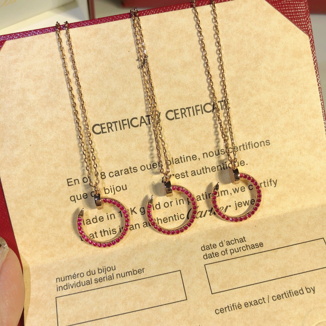 [Polaidi Jewelry]JUSTE NECKLACE GOLD RED DIAMONDS