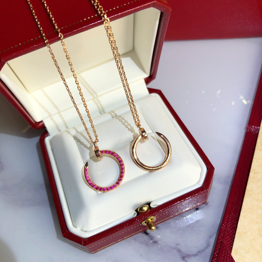 [：Polaidi Jewelry]JUSTE NECKLACE GOLD RED DIAMONDS