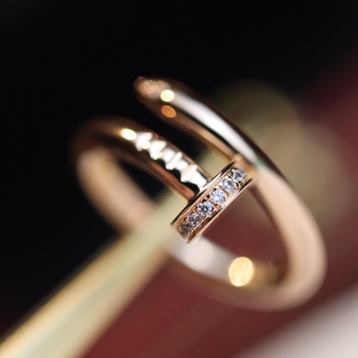 [：Polaidi Jewelry]JUSTE RING 2.65MM PINK GOLD DIAMOND