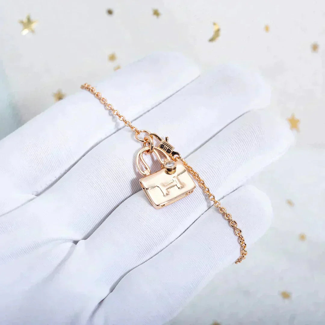 [：Polaidi Jewelry]AMULETTE PEDANT ROSE GOLD NECKLACE