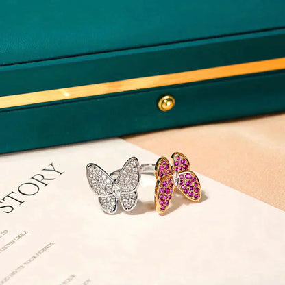 [Polaidi Jewelry]TWIN BUTTERFLY DIAMOND RING