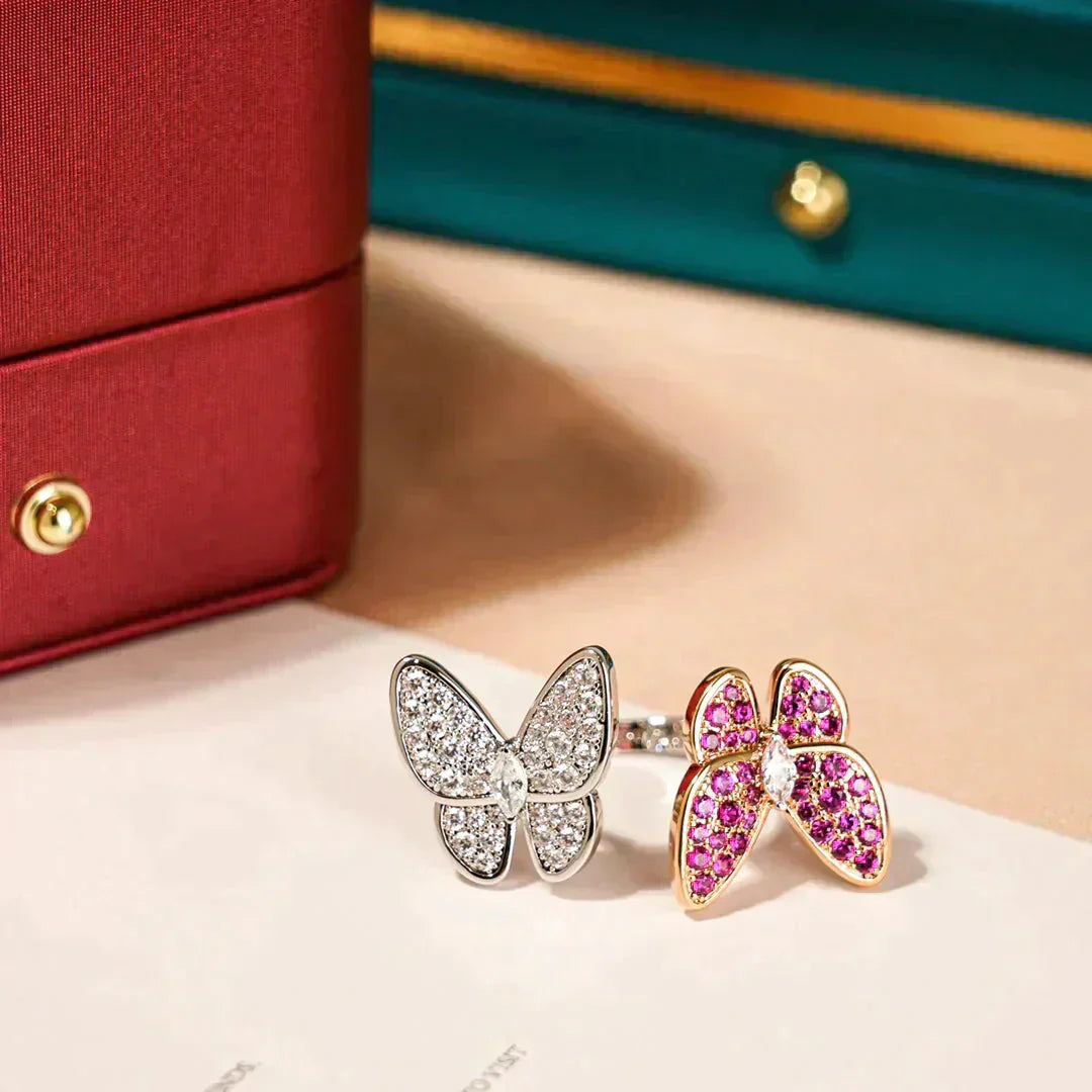 [Polaidi Jewelry]TWIN BUTTERFLY DIAMOND RING