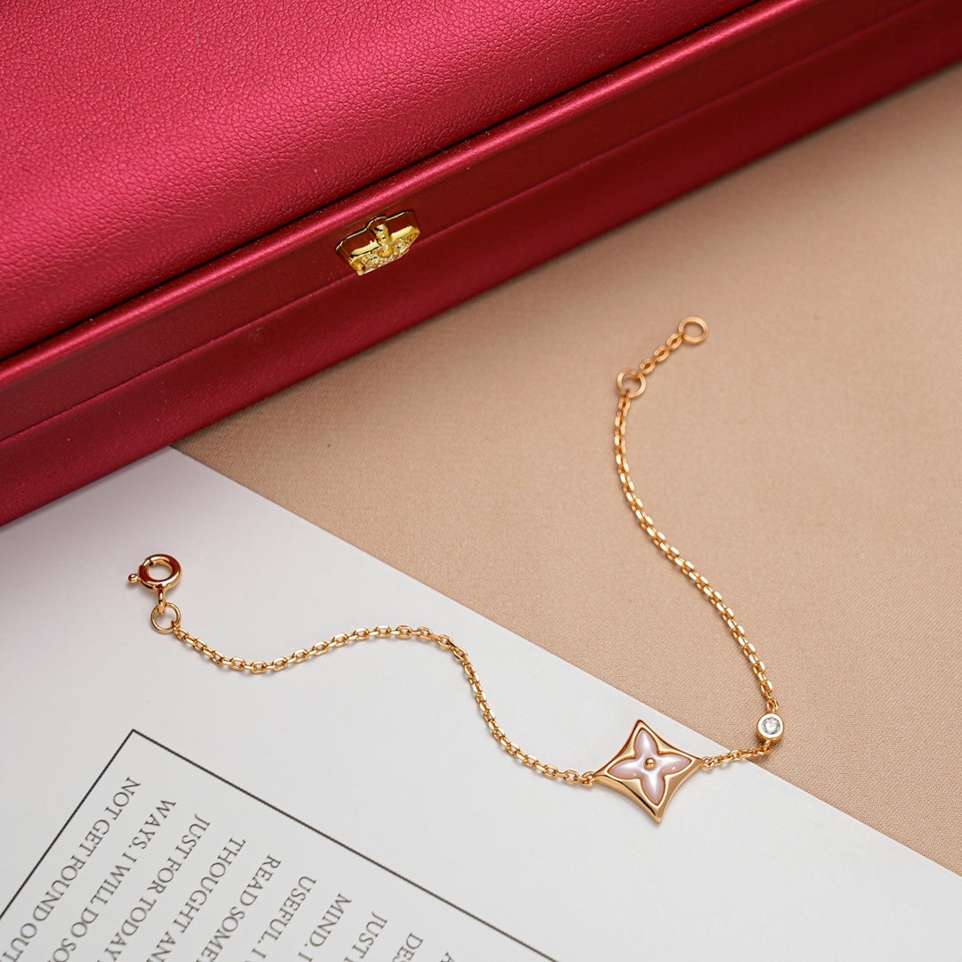 [Polaidi Jewelry]STAR 1 DIAMOND PINK GOLD BRACELET