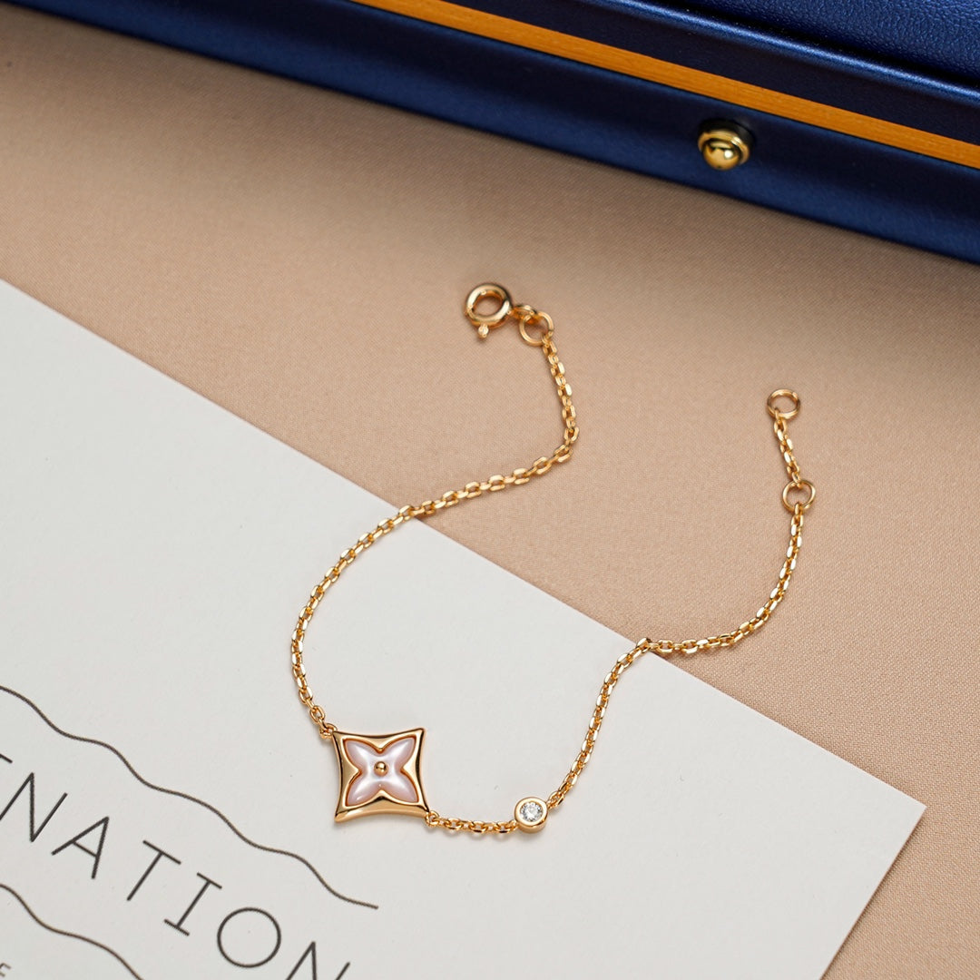 [：Polaidi Jewelry]STAR 1 DIAMOND PINK GOLD BRACELET