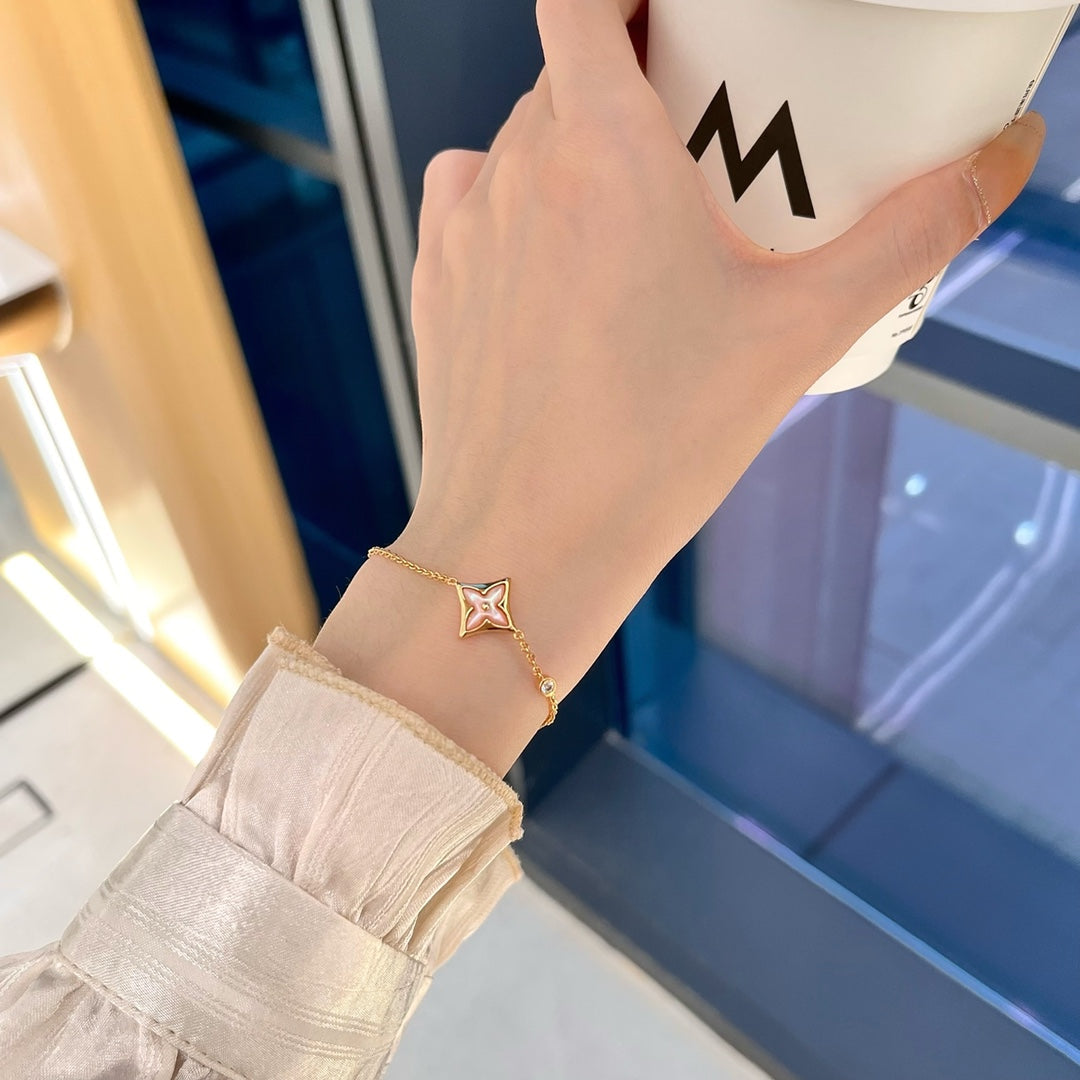[：Polaidi Jewelry]STAR 1 DIAMOND PINK GOLD BRACELET
