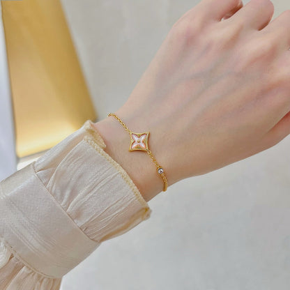 [Polaidi Jewelry]STAR 1 DIAMOND PINK GOLD BRACELET