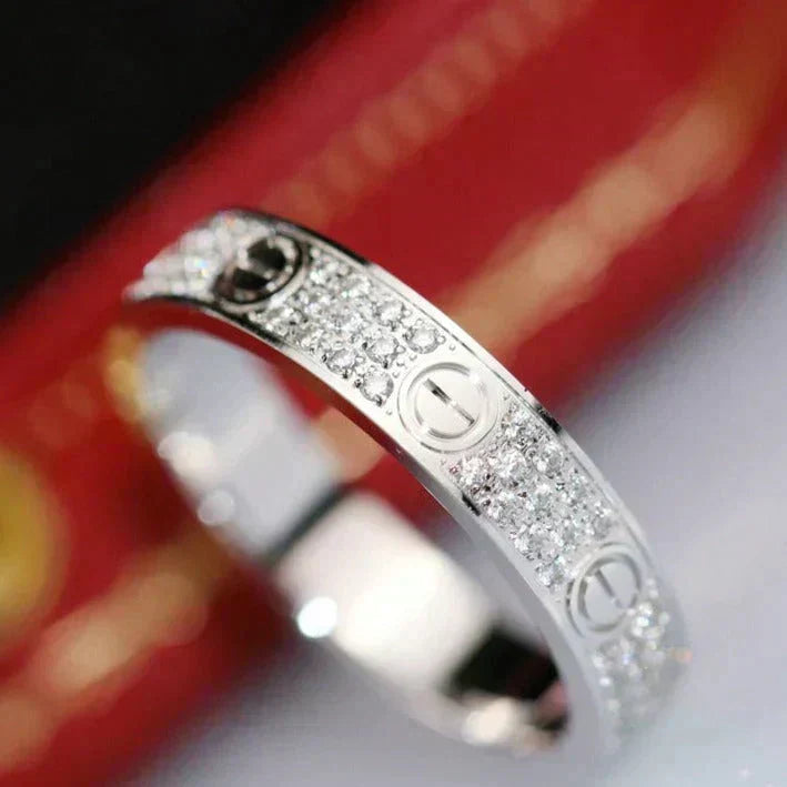 [：Polaidi Jewelry]LOVE RING 3.6MM DIAMOND PAVED