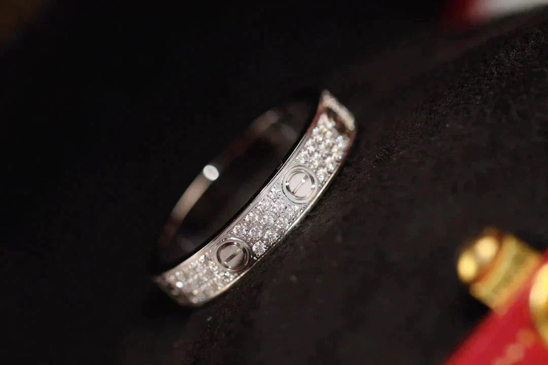 [：Polaidi Jewelry]LOVE RING 3.6MM DIAMOND PAVED