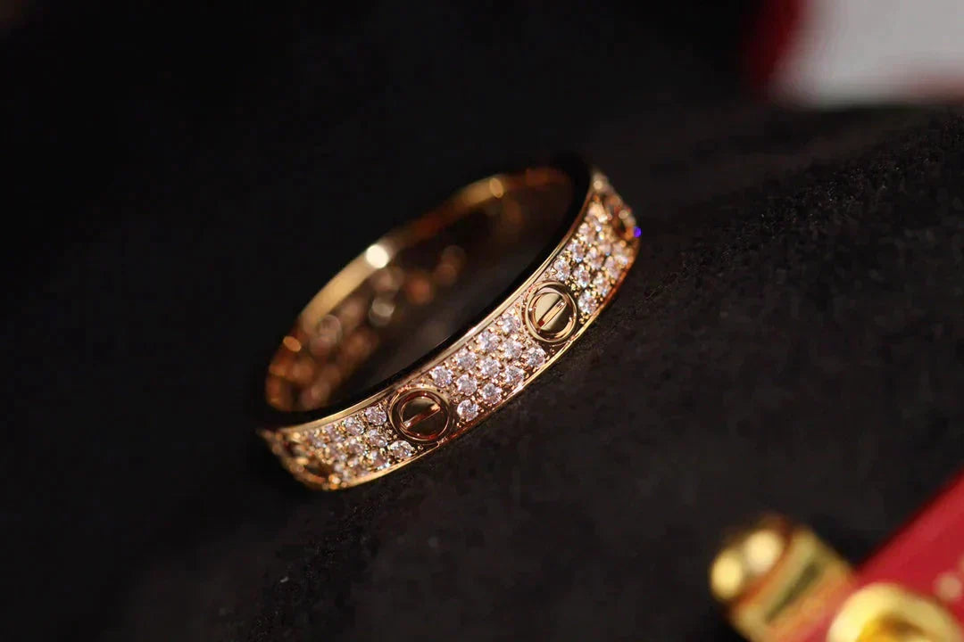 [：Polaidi Jewelry]LOVE RING 3.6MM DIAMOND PAVED