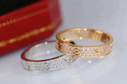[：Polaidi Jewelry]LOVE RING 3.6MM DIAMOND PAVED
