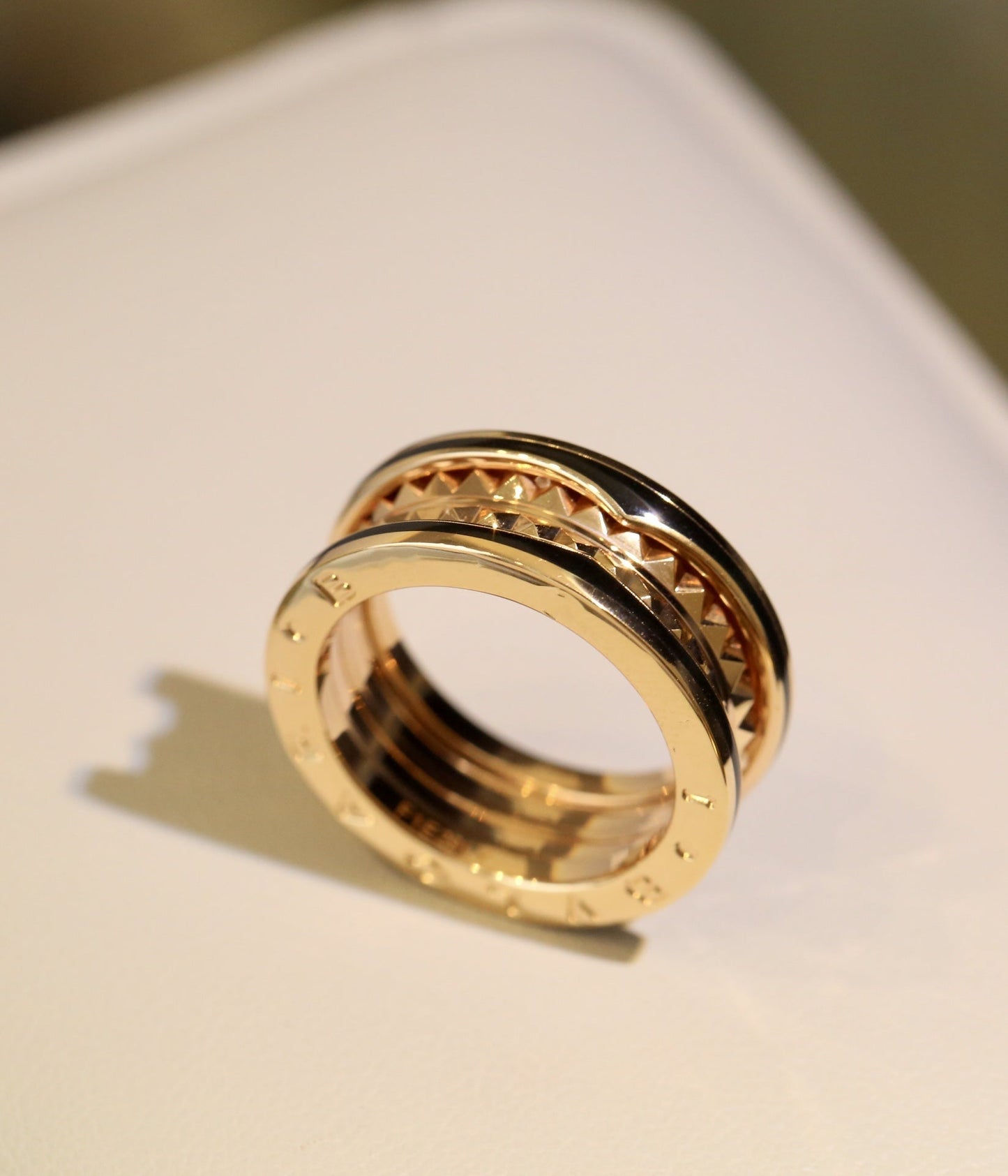 [Polaidi Jewelry]ZERO 1 PINK GOLD BLACK CERAMIC RING