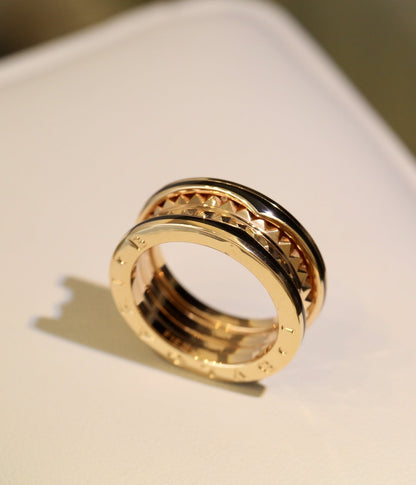 [Polaidi Jewelry]ZERO 1 PINK GOLD BLACK CERAMIC RING