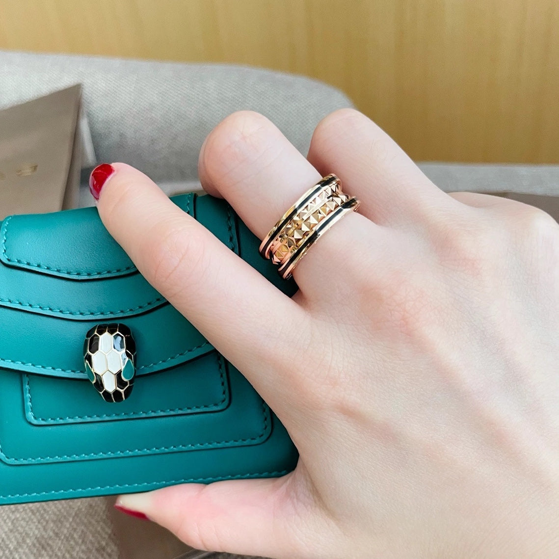[Polaidi Jewelry]ZERO 1 PINK GOLD BLACK CERAMIC RING