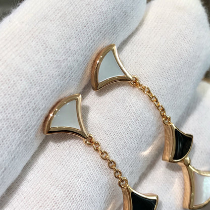 [Polaidi Jewelry]DREAM EARRINGS 3 MOTIFS ONYX MOP PINK GOLD
