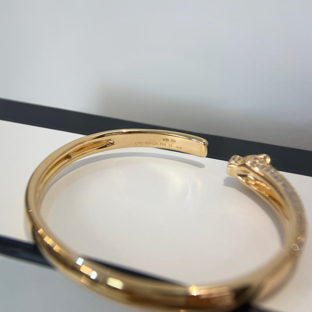 [：Polaidi Jewelry]PANTHERE GOLD DIAMOND OPEN BRACELET