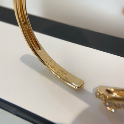 [：Polaidi Jewelry]PANTHERE GOLD DIAMOND OPEN BRACELET