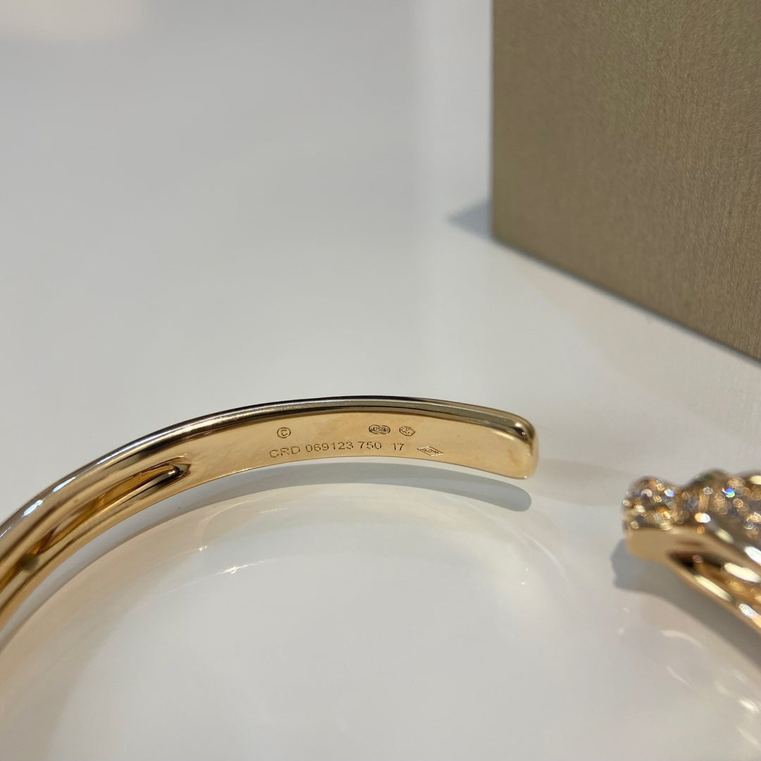 [：Polaidi Jewelry]PANTHERE GOLD DIAMOND OPEN BRACELET