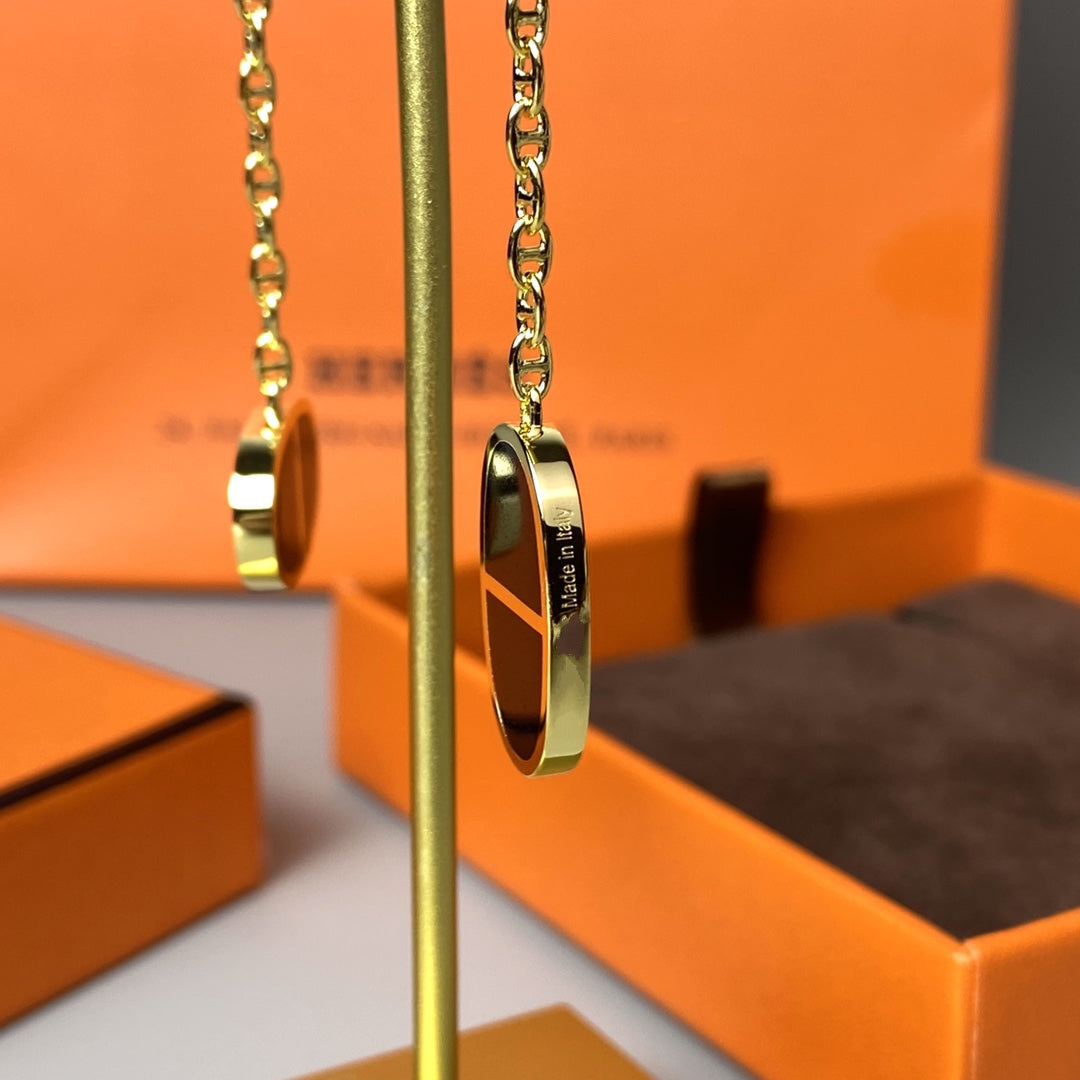 [Polaidi Jewelry]CHAINE VERSO BLACK CERAMIC EARRINGS