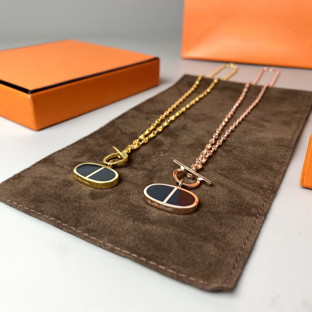 [：Polaidi Jewelry]CHAINE VERSO BLACK CERAMIC NECKLACE
