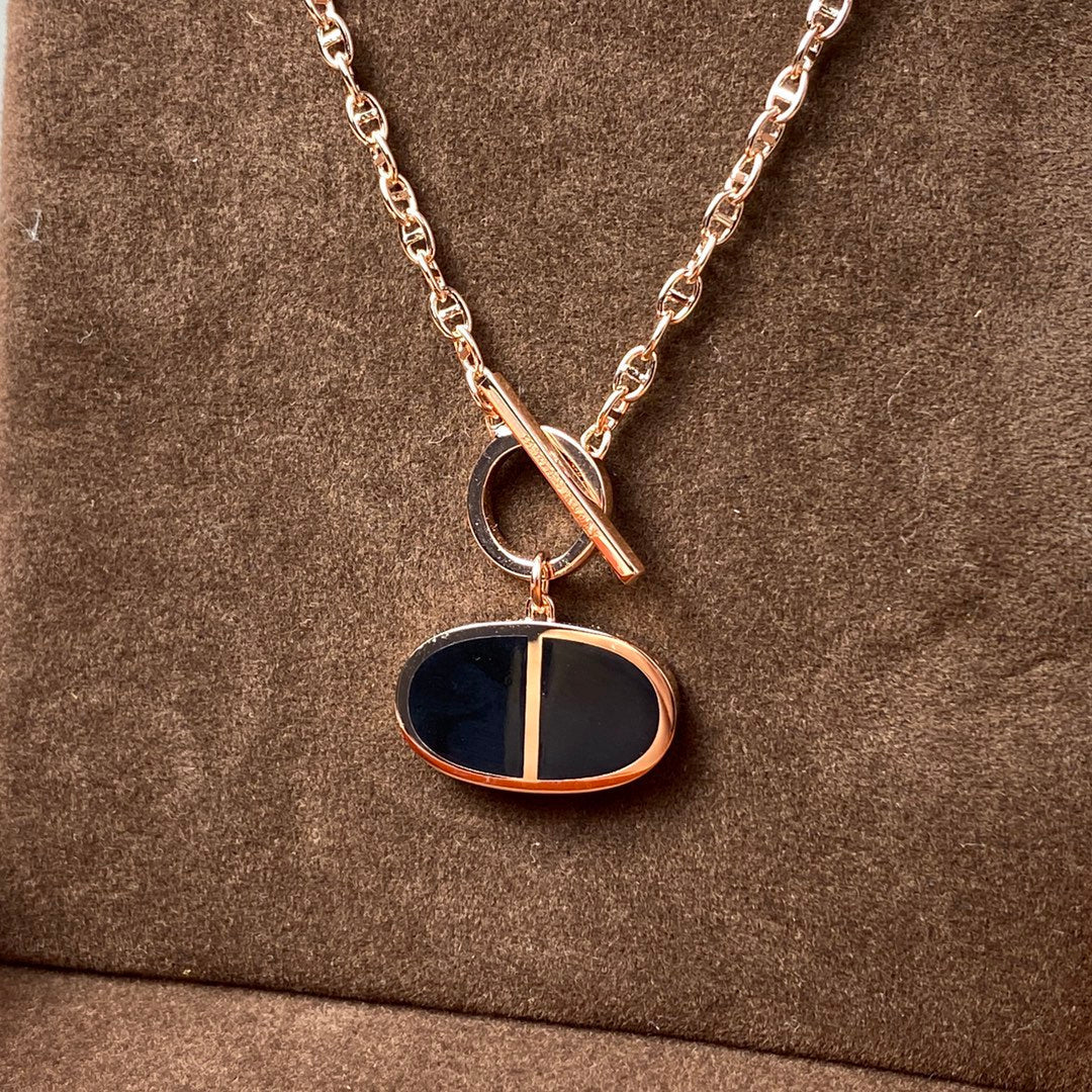 [：Polaidi Jewelry]CHAINE VERSO BLACK CERAMIC NECKLACE