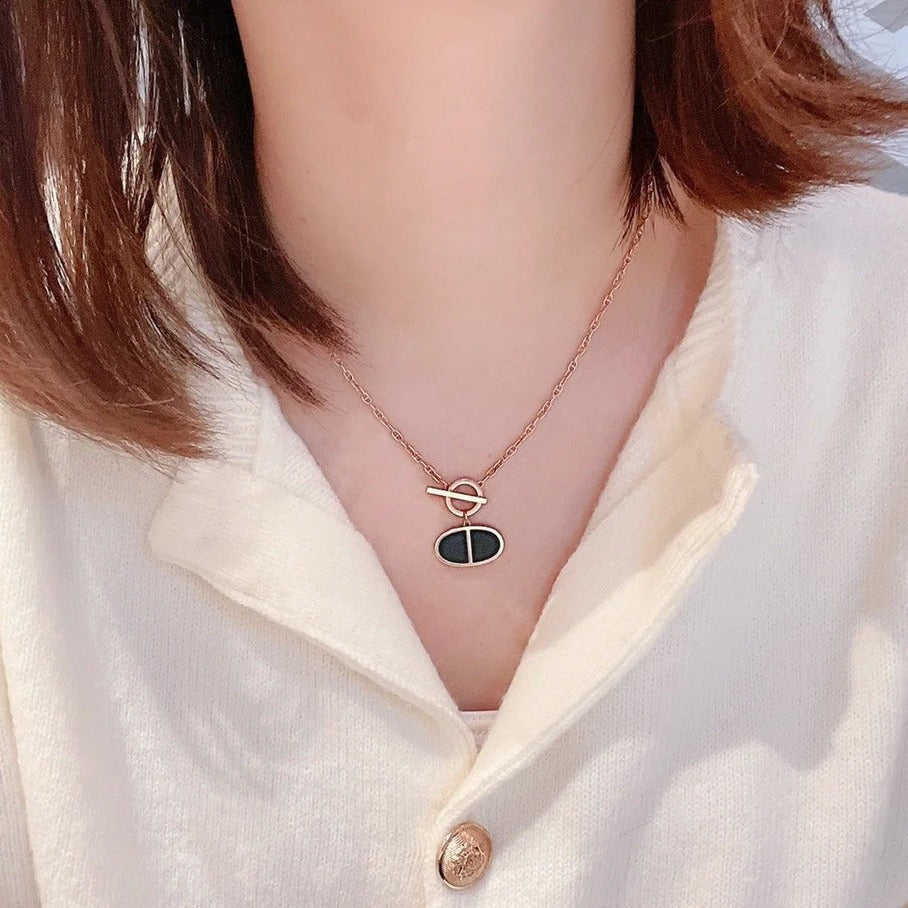 [Polaidi Jewelry]CHAINE VERSO BLACK CERAMIC NECKLACE
