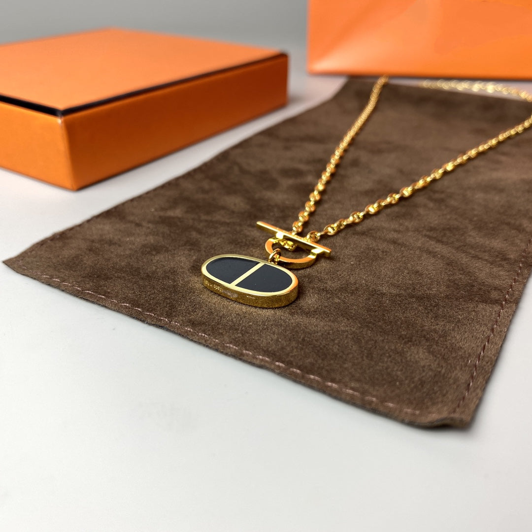 [：Polaidi Jewelry]CHAINE VERSO BLACK CERAMIC NECKLACE