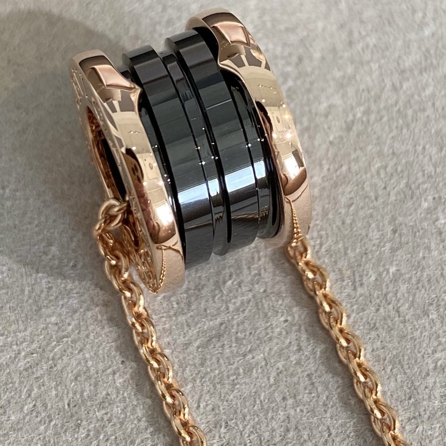 [Polaidi Jewelry]ZERO 1 BLACK CERAMIC PINK GOLD NECKLACE