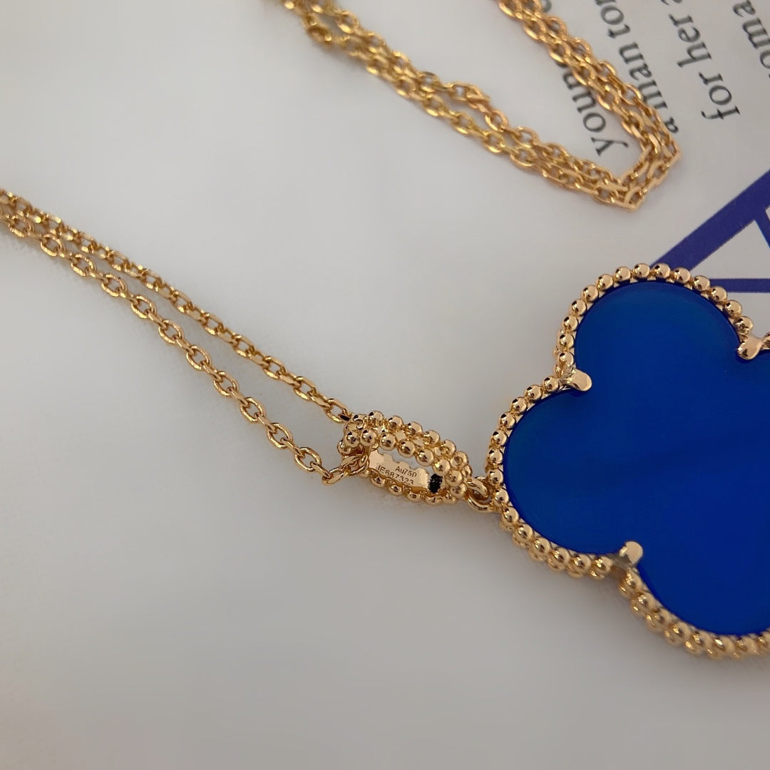 [Polaidi Jewelry]CLOVER 25MM NECKLACE TURQUOISE ROSE GOLD