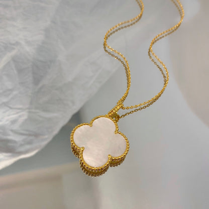 [Polaidi Jewelry]CLOVER 25MM MOP LARGE PENDANT NECKLACE