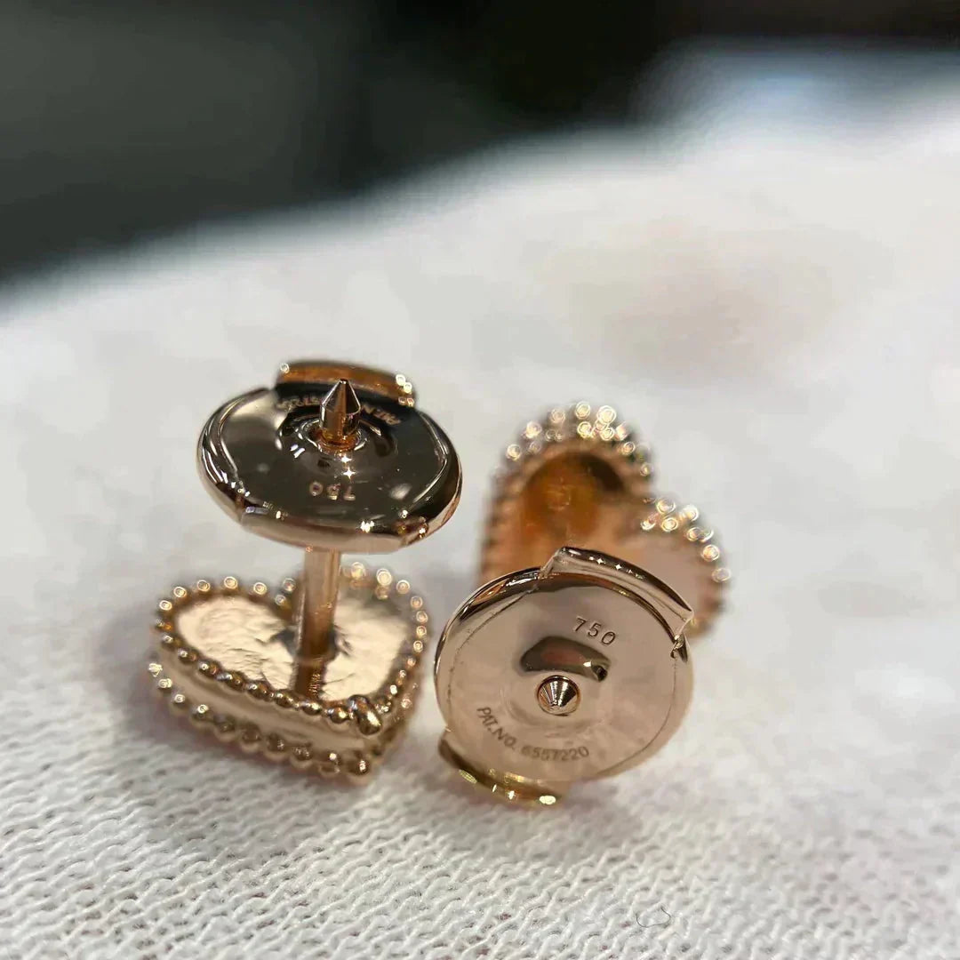[：Polaidi Jewelry]HEART CARNELIAN STUD EARRINGS