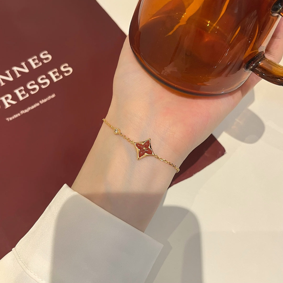 [Polaidi Jewelry]COLOR STAR CARNELIAN PINK GOLD DIAMOND BRACELET