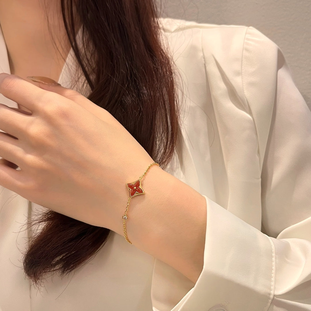 [：Polaidi Jewelry]COLOR STAR CARNELIAN PINK GOLD DIAMOND BRACELET