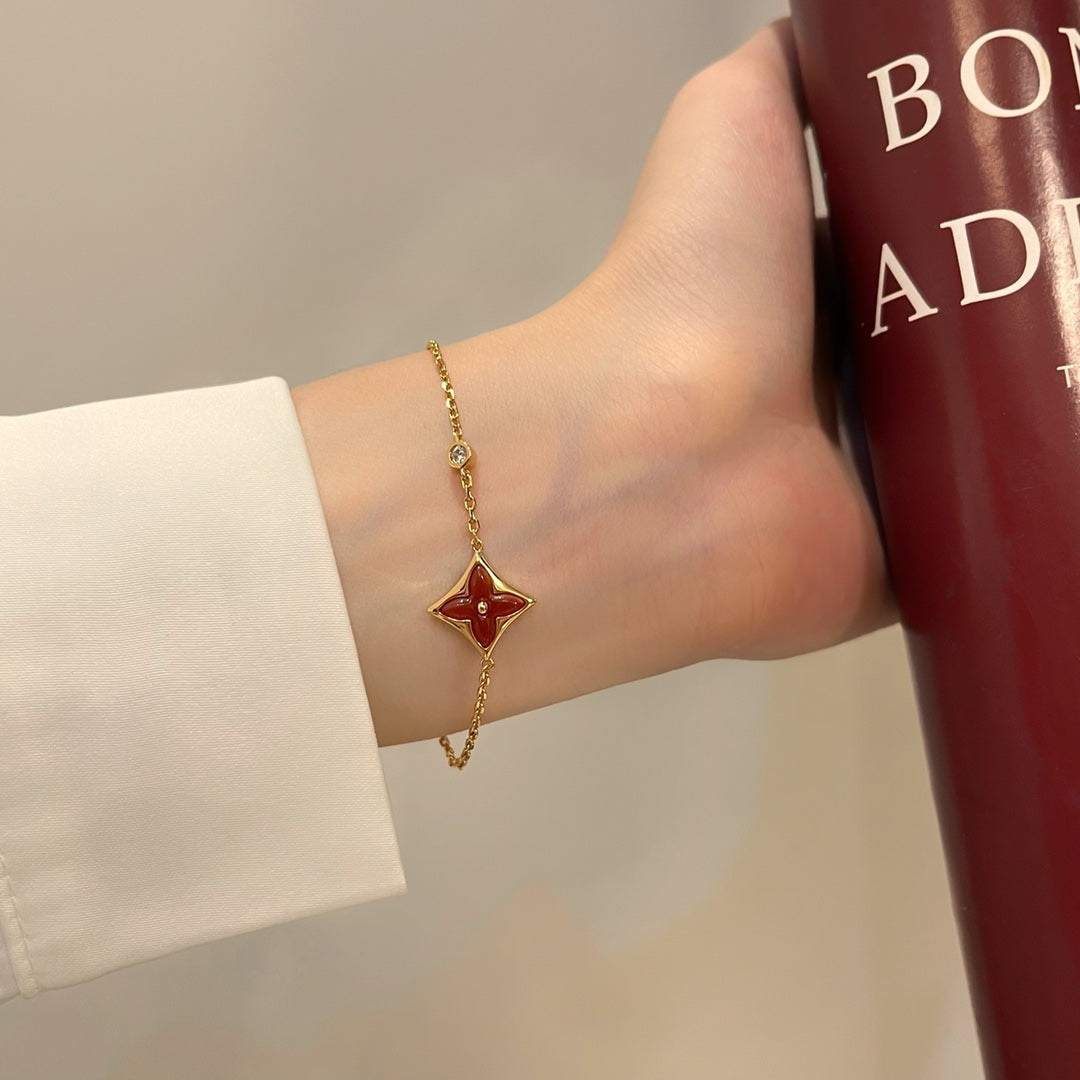 [：Polaidi Jewelry]COLOR STAR CARNELIAN PINK GOLD DIAMOND BRACELET