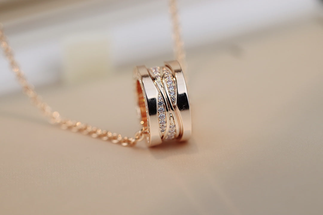 [Polaidi Jewelry]ZERO 1 PINK GOLD DIAMOND NECKLACE
