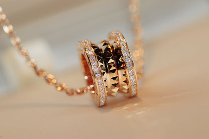 [Polaidi Jewelry]ZERO 1 ROCK PEDANT PINK GOLD NECKLACE
