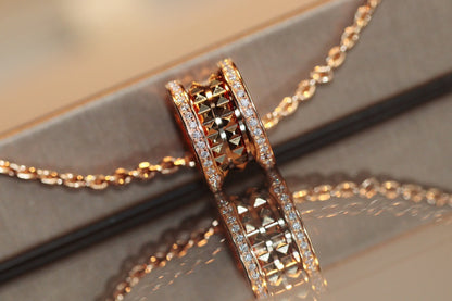 [Polaidi Jewelry]ZERO 1 ROCK PEDANT PINK GOLD NECKLACE