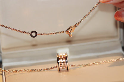 [Polaidi Jewelry]ZERO 1 ROCK PEDANT PINK GOLD BLACK NECKLACE