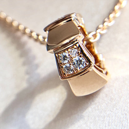 [Polaidi Jewelry]SERPENTI PEDANT DIAMOND PINK GOLD NECKLACE