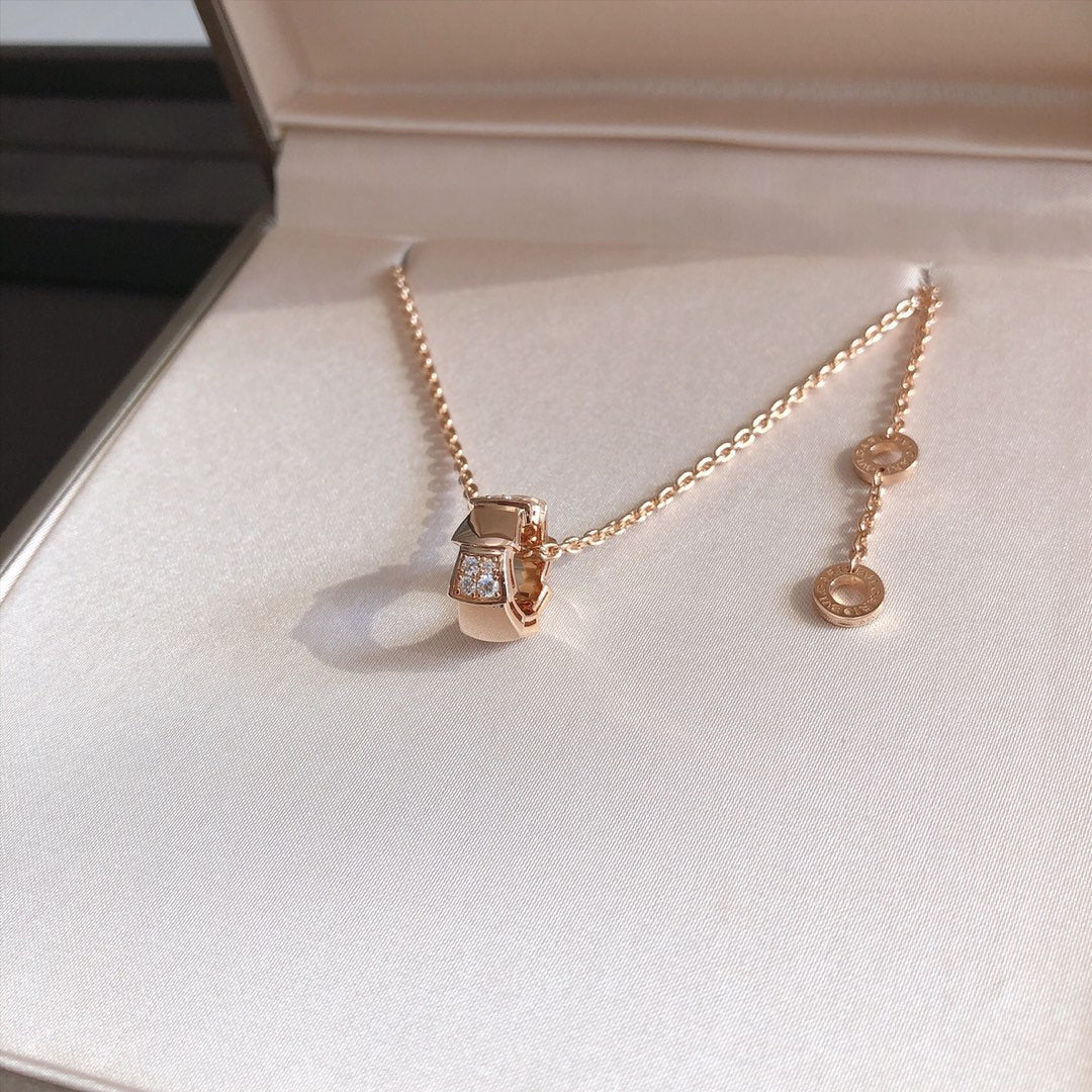 [Polaidi Jewelry]SERPENTI PEDANT DIAMOND PINK GOLD NECKLACE