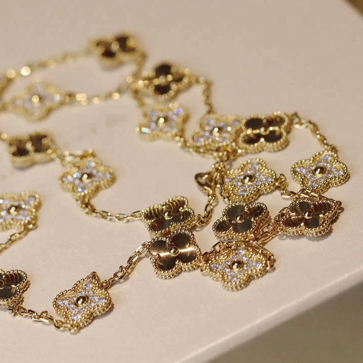 [Polaidi Jewelry]CLOVER 20 MOTIFS LASER DIAMOND NECKLACE